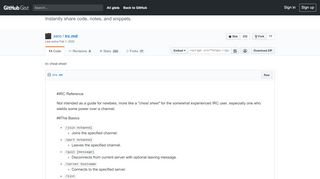 
                            4. irc cheat sheet · GitHub