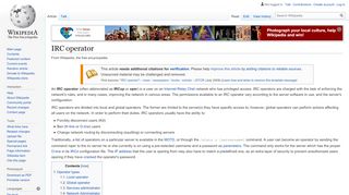 
                            10. IRC operator - Wikipedia