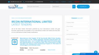 
                            6. Ircon International Limited Latest Online Tenders Detail Information ...