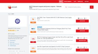 
                            10. IRCTC | 10% Off | promo code - February 2019 | Look! - Picodi India