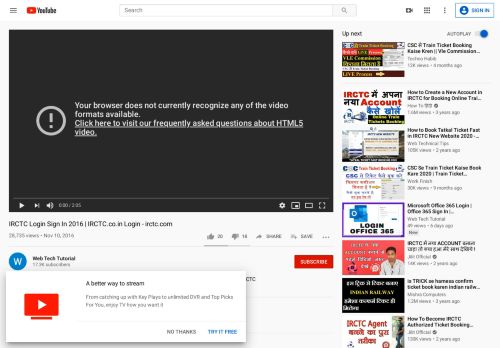 
                            6. IRCTC Login Sign In 2016 | IRCTC.co.in Login - irctc.com - YouTube