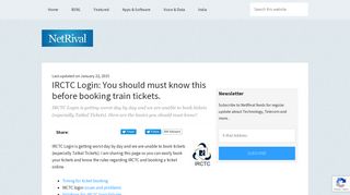 
                            8. IRCTC Login: You should must know this before booking train tickets.