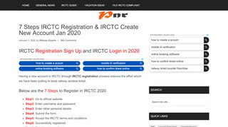 
                            6. IRCTC Registration | IRCTC Create New Account in 3 Steps - Sign Up