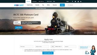 
                            9. IRCTC SBI Platinum Credit Card - Apply Now | SBI Card