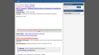 
                            9. IRCTC Tourism : Railways Retiring Rooms Booking & Cancellation ...