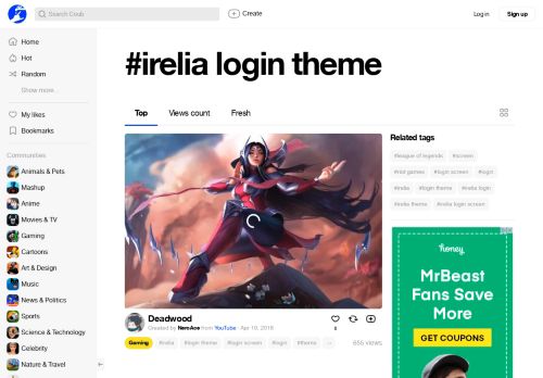 
                            8. Irelia Login Theme on Coub