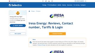 
                            7. Iresa Energy: 2018 Reviews, Contact number, Tariffs & Login | Selectra