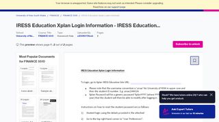 
                            12. IRESS Education Xplan Login Information - Course Hero