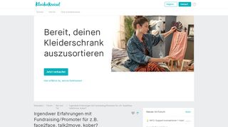 
                            1. Irgendwer Erfahrungen mit Fundraising/Promoter für z.B. face2face ...