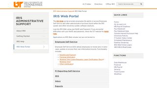 
                            12. IRIS Web Portal - IRIS Administrative Support