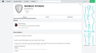 
                            2. IROBUX STUDIO - Roblox