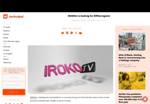 
                            11. IROKOtv is looking for Offline Agents | TechCabal