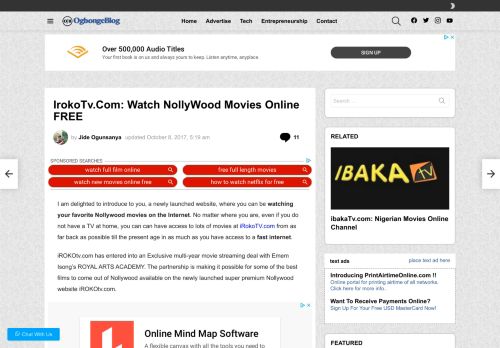 
                            9. IrokoTv.Com: Watch NollyWood Movies Online FREE – OgbongeBlog