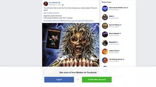 
                            9. Iron Maiden - You still have time to join the Fan Club and... | Facebook