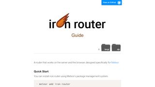 
                            1. Iron Router Guide - GitHub Pages