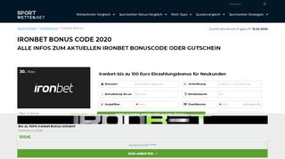 
                            7. Ironbet Bonus Code 2019 | Jetzt den Ironbet Gutschein Sichern!