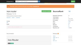 
                            13. iron:router 1.0.13 on Meteor - Libraries.io