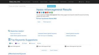 
                            6. Irpass reliancegeneral Results For Websites Listing - SiteLinks.Info