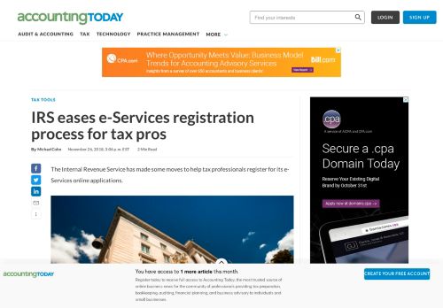 
                            8. IRS eases e-Services registration process for tax professionals ...