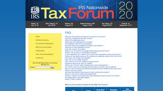 
                            12. IRS Nationwide Tax Forum: FAQ