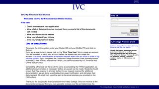 
                            10. (Irvine Valley College) Student Log In