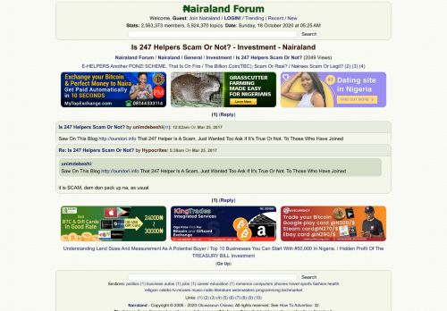
                            3. Is 247 Helpers Scam Or Not? - Investment - Nigeria - Nairaland Forum
