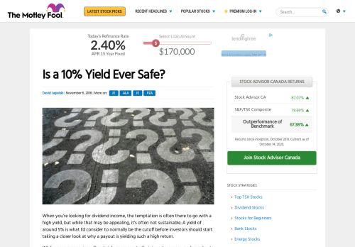 
                            10. Is a 10% Yield Ever Safe? | The Motley Fool Canada