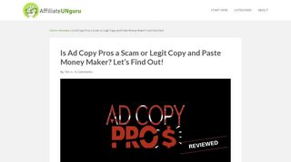 
                            9. Is Ad Copy Pros a Scam or Legit Copy and Paste Money Maker?