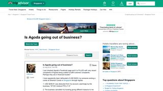 
                            3. Is Agoda going out of business? - Singapore Forum - TripAdvisor