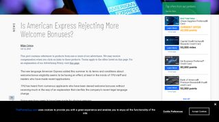 
                            9. Is American Express Rejecting More Welcome Bonuses?
