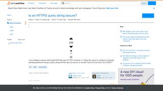 
                            6. Is an HTTPS query string secure? - Stack Overflow