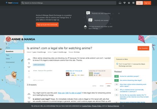 
                            12. Is anime1.com a legal site for watching anime? - Anime & Manga ...