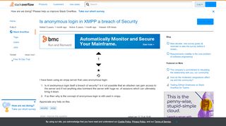 
                            11. Is anonymous login in XMPP a breach of Security - Stack Overflow