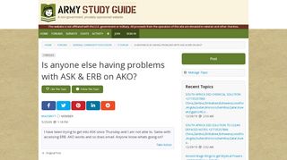 
                            13. Is anyone else having problems with ASK & ERB on AKO? | Army ...