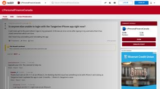 
                            7. Is anyone else unable to login with the Tangerine iPhone app right ...