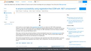 
                            12. Is anyone successfully using registration-free COM with .NET ...