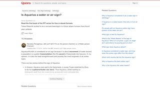 
                            7. Is Aquarius a water or air sign? - Quora