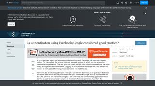 
                            7. Is authentication using Facebook/Google considered good practice ...