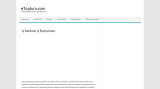 
                            11. iş Bankası iş Başvurusu | eToplum.com