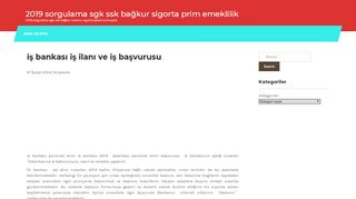 
                            9. iş bankası iş ilanı ve iş başvurusu 2014 | 2018 sorgulama sgk ssk ...