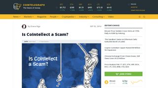 
                            9. Is CoIntellect a Scam? | Cointelegraph