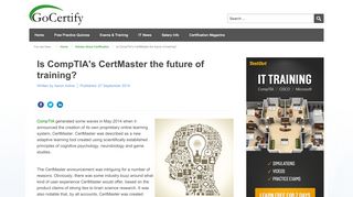 
                            10. Is CompTIA's CertMaster the future of training? | Articles - GoCertify