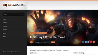 
                            2. Is Destiny 2 Cross Platform? | AllGamers