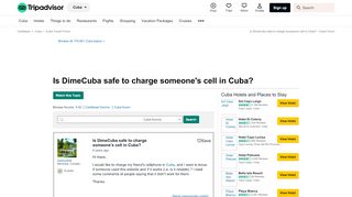 
                            9. Is DimeCuba safe to charge someone's cell in Cuba? - Cuba Forum ...