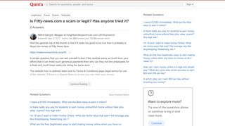 
                            4. Is Fifty-news.com a scam or legit? Has anyone tried it? - ...