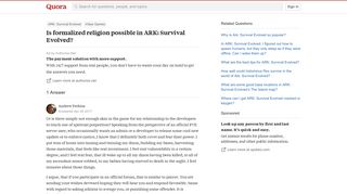 
                            9. Is formalized religion possible in ARK: Survival Evolved? - Quora