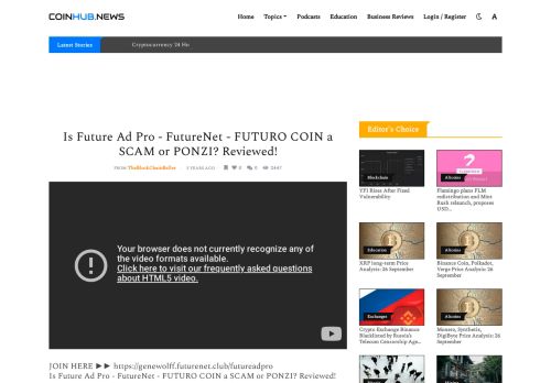 
                            9. Is Future Ad Pro - FutureNet - FUTURO COIN a SCAM or PONZI ...