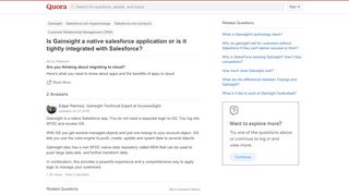 
                            13. Is Gainsight a native salesforce application or is it tightly ...