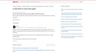 
                            10. Is Get Paid To View Ads legit? - Quora