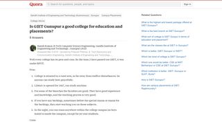 
                            11. Is GIET Gunupur a good college for education and placements? - Quora
